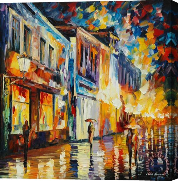 Leonid Afremov Glowing Rain Stretched Canvas Painting / Canvas Art