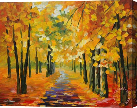 Leonid Afremov Golden Autumn Stretched Canvas Print / Canvas Art