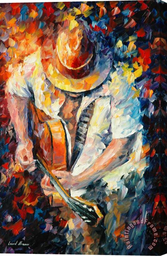 Leonid Afremov Guitar And Soul Stretched Canvas Painting / Canvas Art