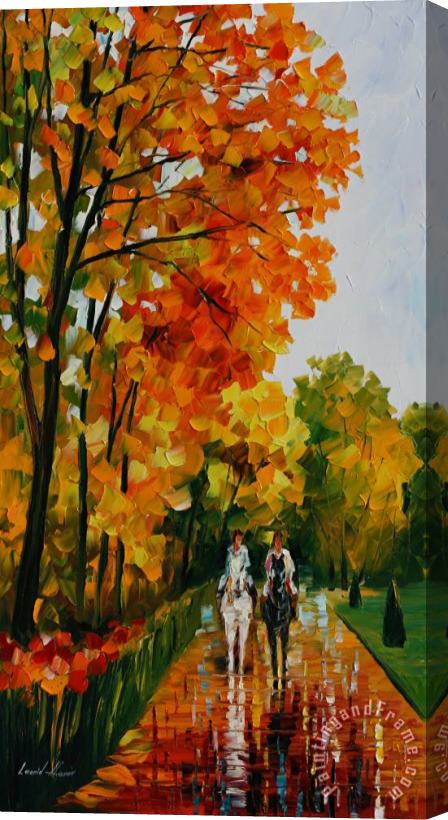 Leonid Afremov Horseback Stroll Stretched Canvas Painting / Canvas Art