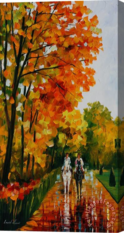Leonid Afremov Horseback Stroll Stretched Canvas Painting / Canvas Art