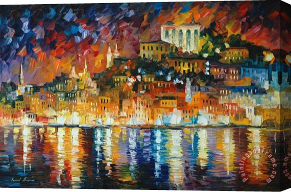 Leonid Afremov Inviting Harbor Stretched Canvas Painting / Canvas Art