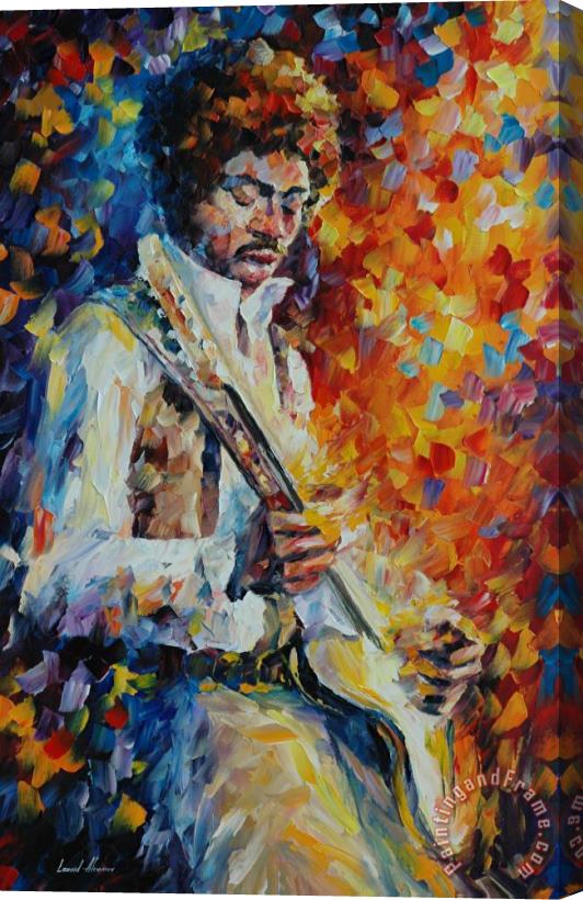 Leonid Afremov Jimi Hendrix Stretched Canvas Print / Canvas Art