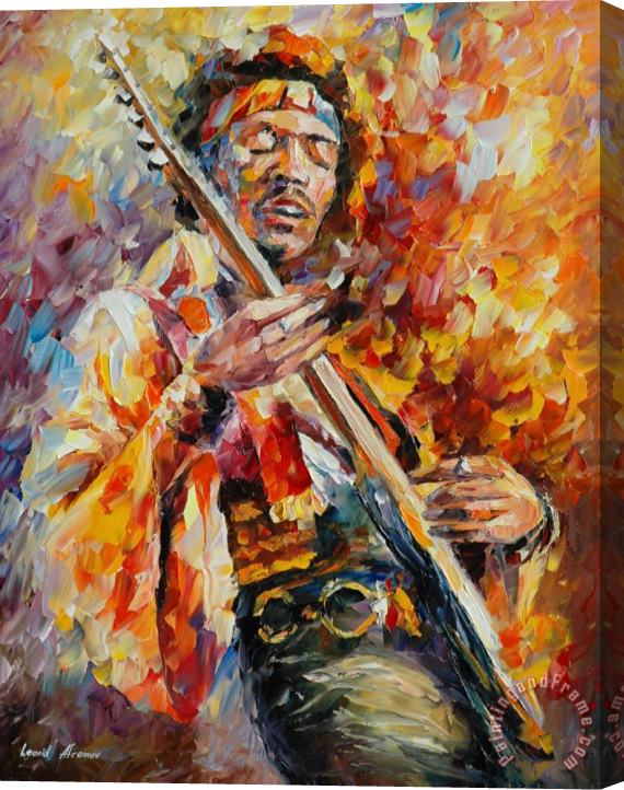Leonid Afremov Jimy Hendrix Stretched Canvas Print / Canvas Art