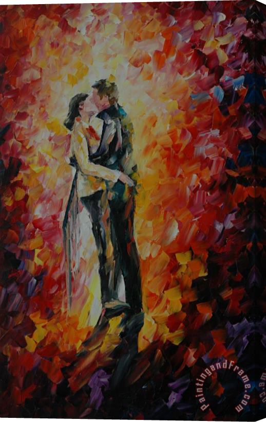 Leonid Afremov Kiss Stretched Canvas Painting / Canvas Art