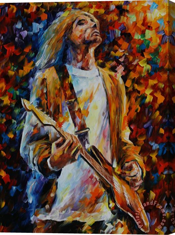 Leonid Afremov Kurt Cobain Stretched Canvas Print / Canvas Art