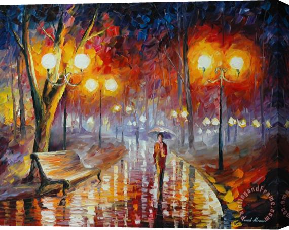 Leonid Afremov Loneliness In The Fog Stretched Canvas Painting / Canvas Art