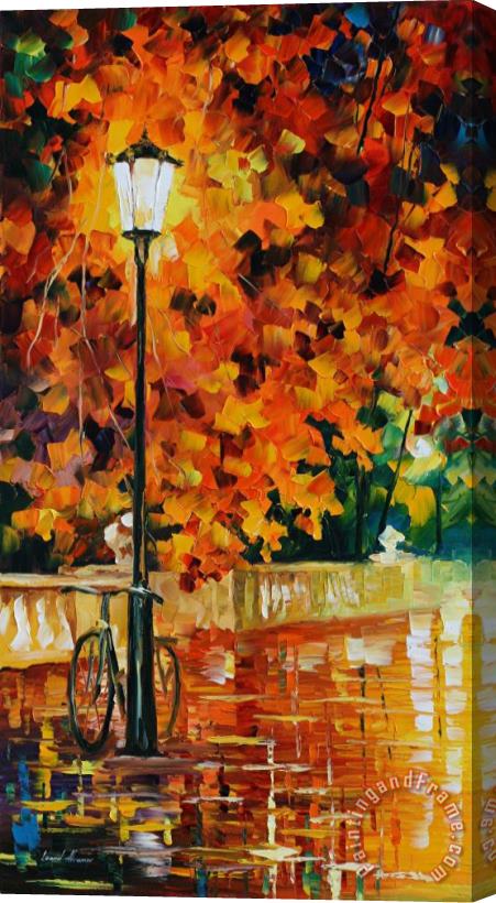 Leonid Afremov Lonely Bicycle Stretched Canvas Painting / Canvas Art