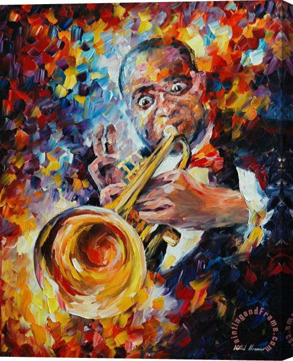 Leonid Afremov Louis Armstrong Stretched Canvas Print / Canvas Art