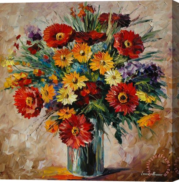 Leonid Afremov Magic Flowers Stretched Canvas Print / Canvas Art