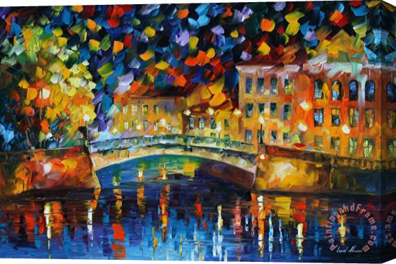 Leonid Afremov Magical Bridge Stretched Canvas Painting / Canvas Art