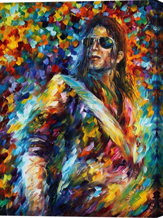 Leonid Afremov Michael Jackson Stretched Canvas Print / Canvas Art
