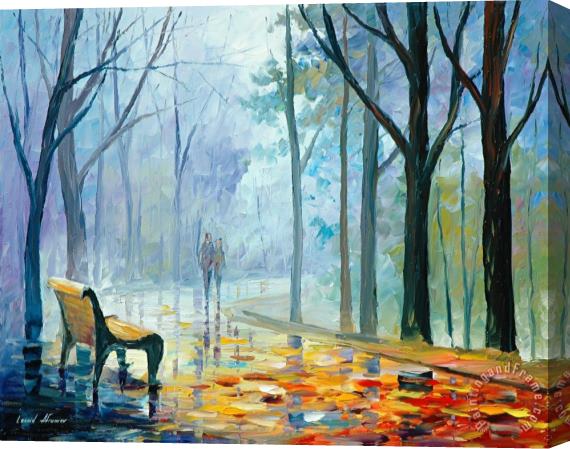 Leonid Afremov Misty Alley Stretched Canvas Print / Canvas Art