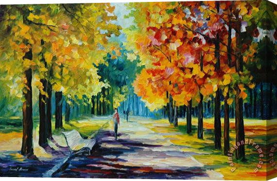 Leonid Afremov Morning Alley Stretched Canvas Painting / Canvas Art