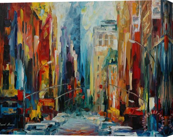 Leonid Afremov New York Early Morning Stretched Canvas Print / Canvas Art
