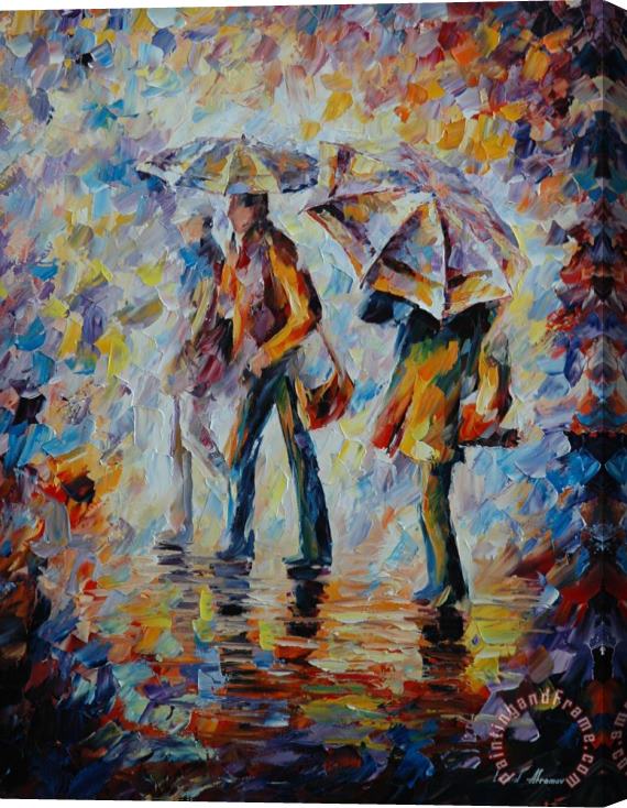 Leonid Afremov Night Rain Stretched Canvas Painting / Canvas Art