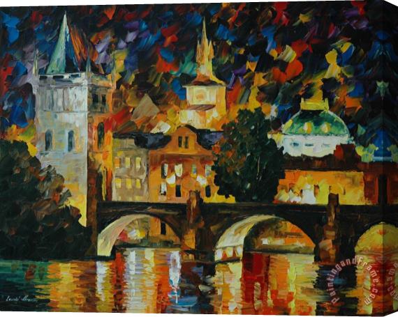 Leonid Afremov Prague Stretched Canvas Painting / Canvas Art
