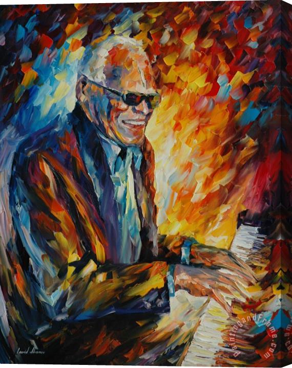 Leonid Afremov Ray Charles Stretched Canvas Painting / Canvas Art