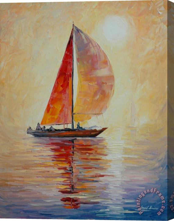 Leonid Afremov Red Sail Stretched Canvas Painting / Canvas Art