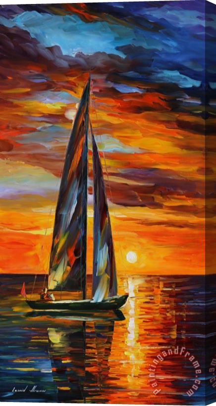 Leonid Afremov Sailing With The Sun Stretched Canvas Print / Canvas Art