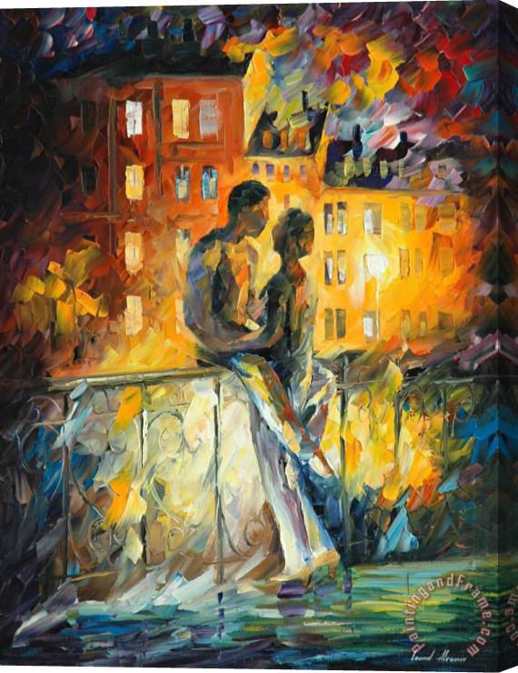 Leonid Afremov Silhouettes Stretched Canvas Painting / Canvas Art