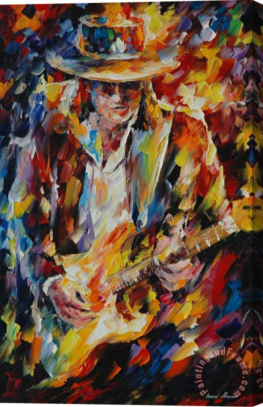 Leonid Afremov Steve Ray Vaughan Stretched Canvas Painting / Canvas Art