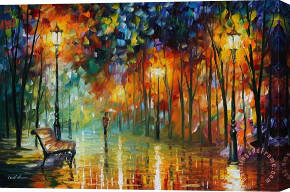 Leonid Afremov Stroll In The Fog Stretched Canvas Painting / Canvas Art