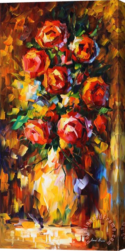 Leonid Afremov Summer Roses Stretched Canvas Painting / Canvas Art