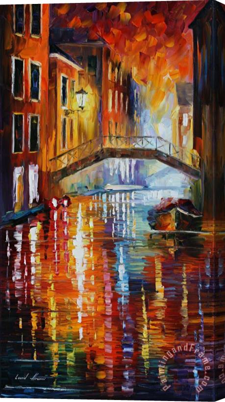 Leonid Afremov The Canals Of Venice Stretched Canvas Print / Canvas Art