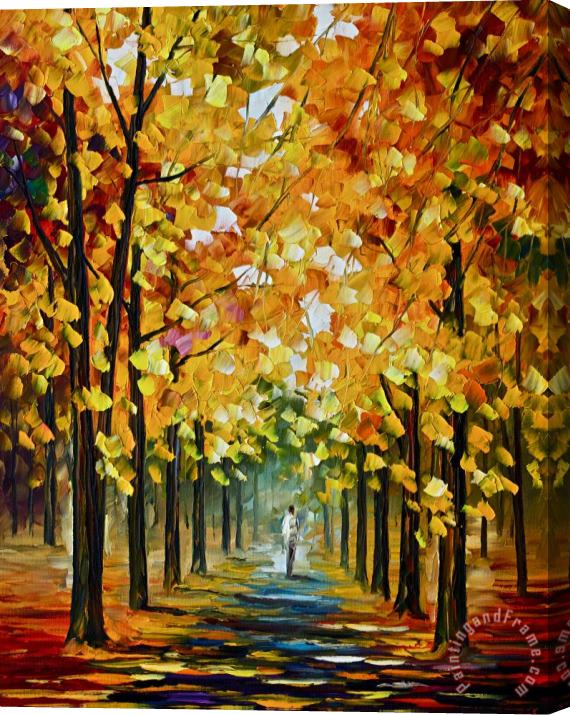 Leonid Afremov The Gold Of Fall Stretched Canvas Painting / Canvas Art