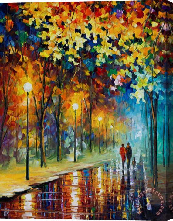 Leonid Afremov The Warmth Of Friends Stretched Canvas Print / Canvas Art