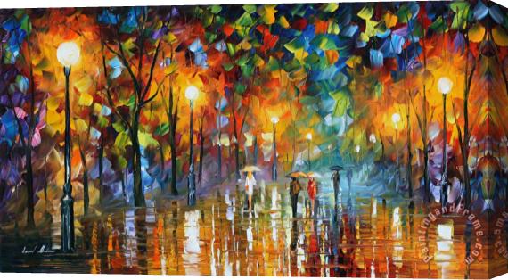 Leonid Afremov Unexpected Meeting Stretched Canvas Print / Canvas Art