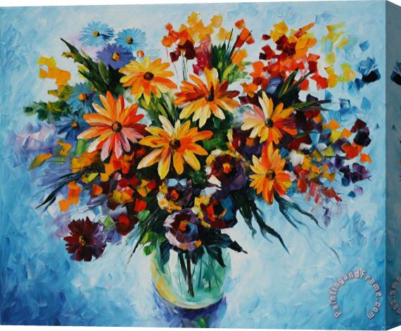 Leonid Afremov Wildflowers Arrangement Stretched Canvas Painting / Canvas Art