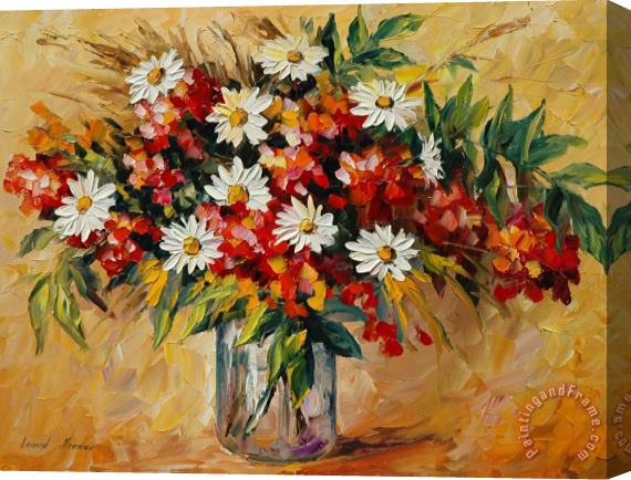 Leonid Afremov Wildflowers Stretched Canvas Print / Canvas Art