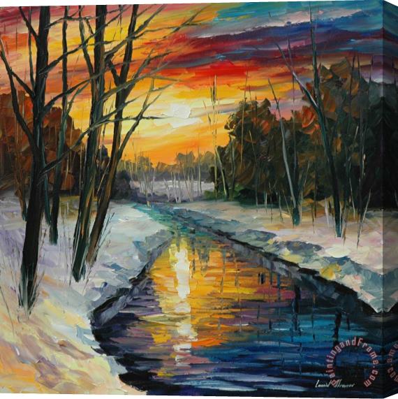 Leonid Afremov Winter Stretched Canvas Print / Canvas Art
