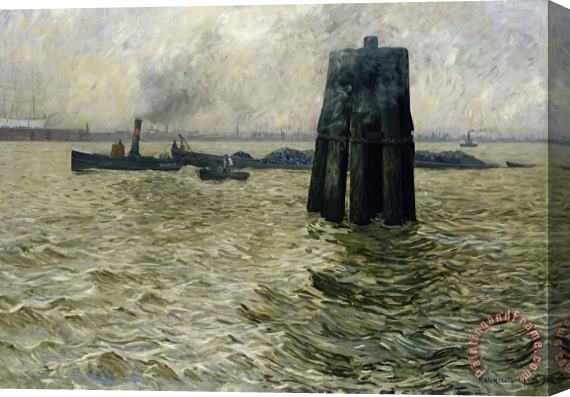 Leopold Karl Walter von Kalckreuth The Port Of Hamburg Stretched Canvas Print / Canvas Art