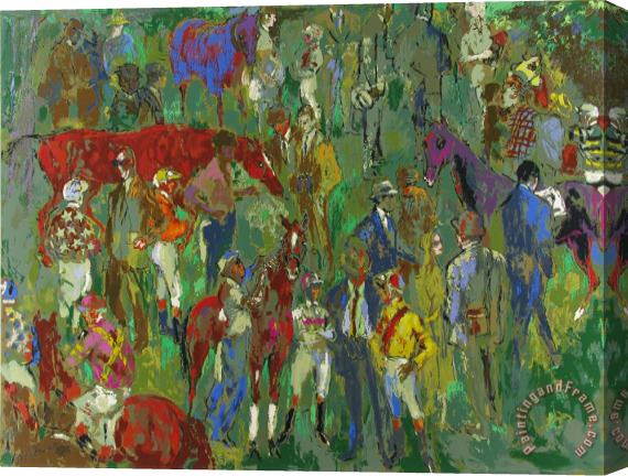 Leroy Neiman Before The Race Stretched Canvas Painting / Canvas Art