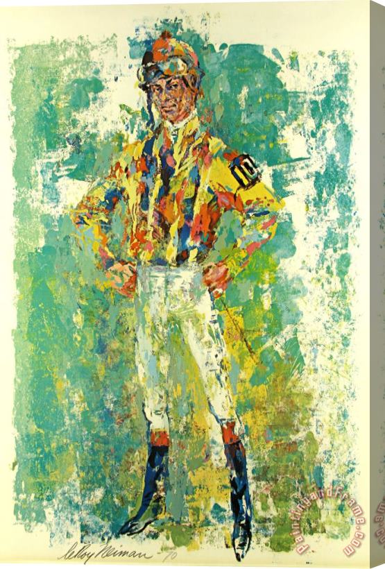 Leroy Neiman Bill Hartack Stretched Canvas Painting / Canvas Art