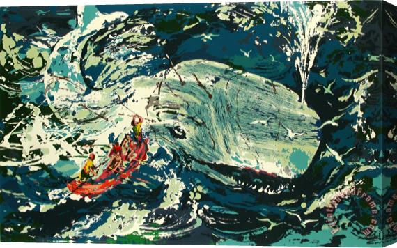 Leroy Neiman Blue Whale Stretched Canvas Painting / Canvas Art