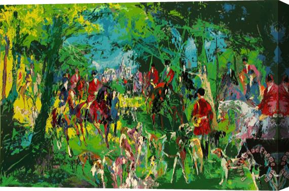 Leroy Neiman Chateau Hunt Stretched Canvas Painting / Canvas Art