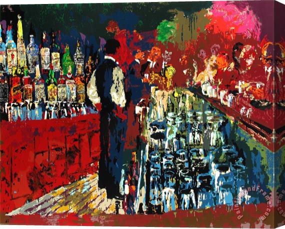 Leroy Neiman Chicago Key Club Bar Stretched Canvas Painting / Canvas Art