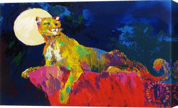 Leroy Neiman Cougar Stretched Canvas Print / Canvas Art