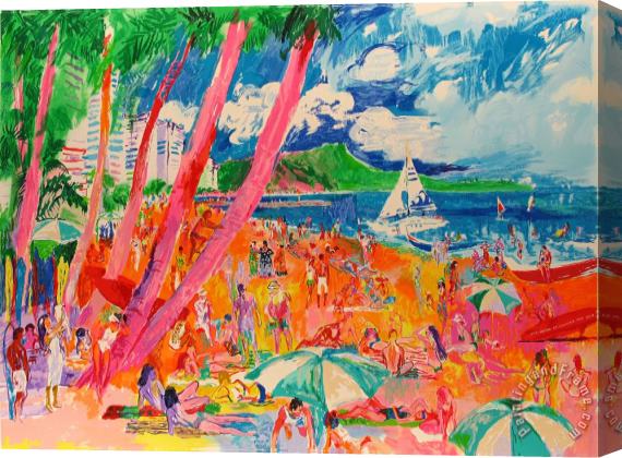 Leroy Neiman Diamond Head Hawaii Stretched Canvas Painting / Canvas Art