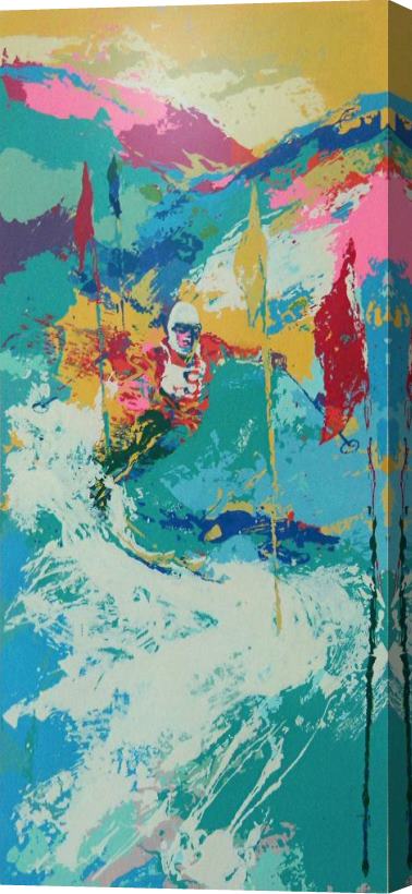 Leroy Neiman Downhill Stretched Canvas Painting / Canvas Art