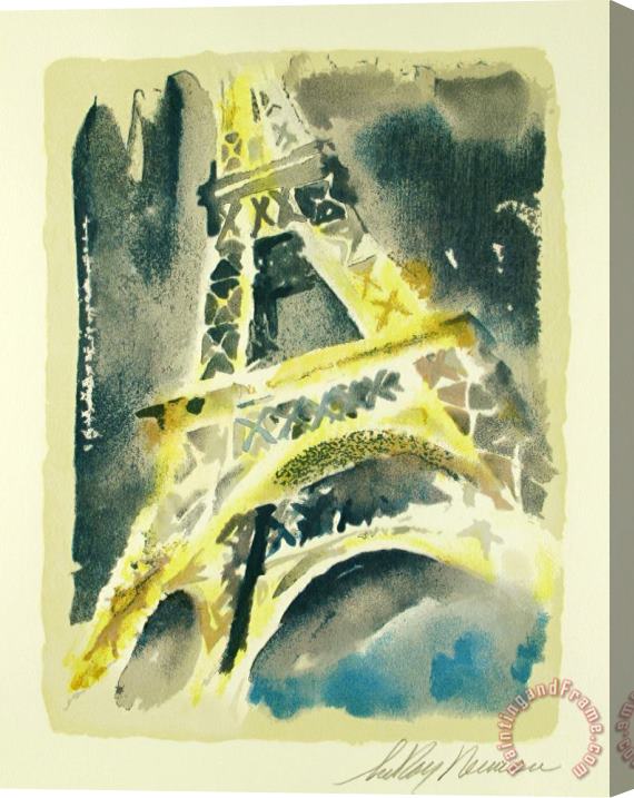 Leroy Neiman Eiffel Tower Stretched Canvas Print / Canvas Art