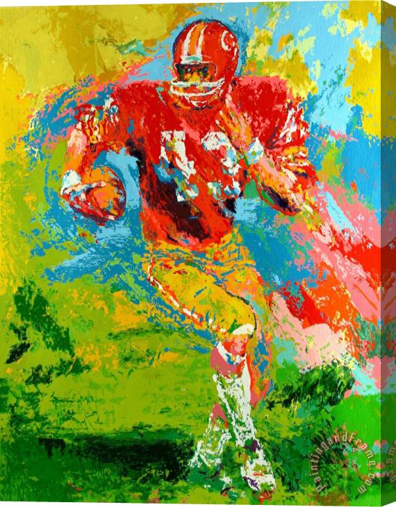 Leroy Neiman End Around (larry Brown) Stretched Canvas Print / Canvas Art