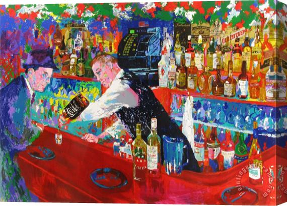 Leroy Neiman Frank at Rao's Stretched Canvas Painting / Canvas Art