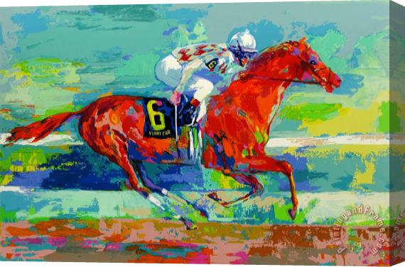 Leroy Neiman Funny Cide Stretched Canvas Print / Canvas Art
