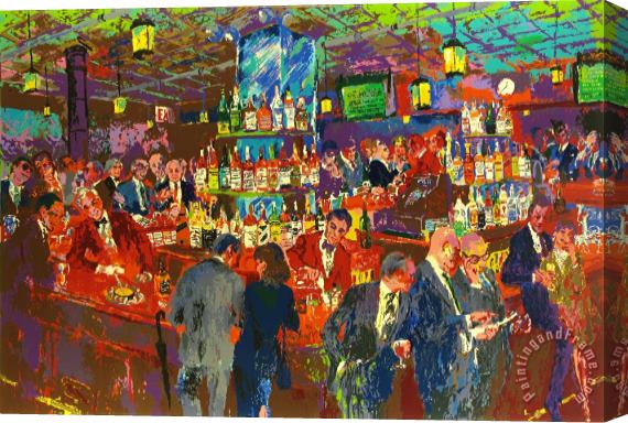 Leroy Neiman Harry's Wall Street Bar Stretched Canvas Painting / Canvas Art