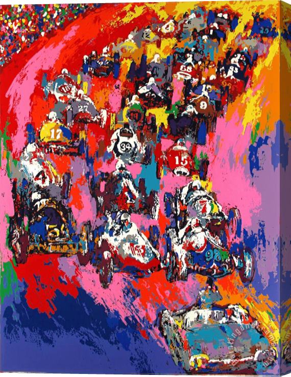 Leroy Neiman Indy Start Stretched Canvas Painting / Canvas Art